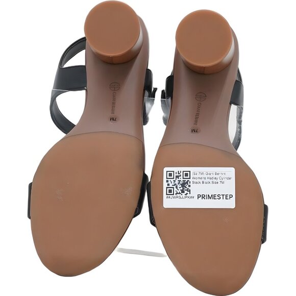 Giani Bernini Hadley Cylinder Stack Ankle Strap Sandals Black Women's US 7M - Picture 6 of 6